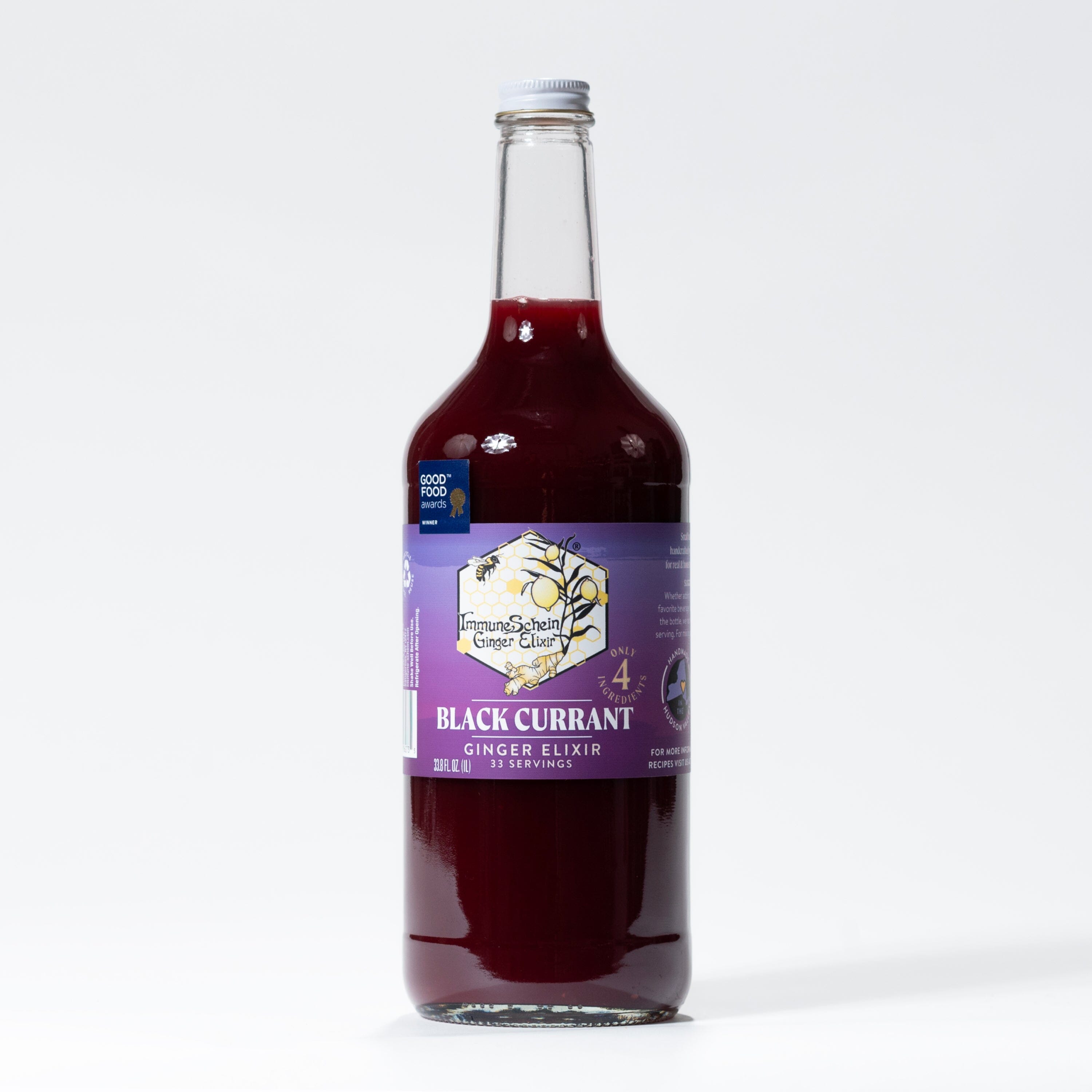 Black Currant Ginger Elixir *2021 Good Food Awards Winner* Ginger Elixir ImmuneSchein Ginger Elixirs 33.8 oz. 