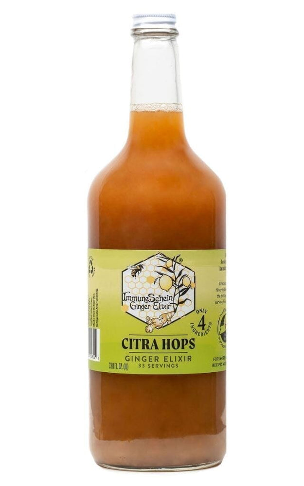 
                  
                    Citra Hops Ginger Elixir *2021 Good Food Awards Finalist* Ginger Elixir ImmuneSchein Ginger Elixirs 33.8 oz. 
                  
                