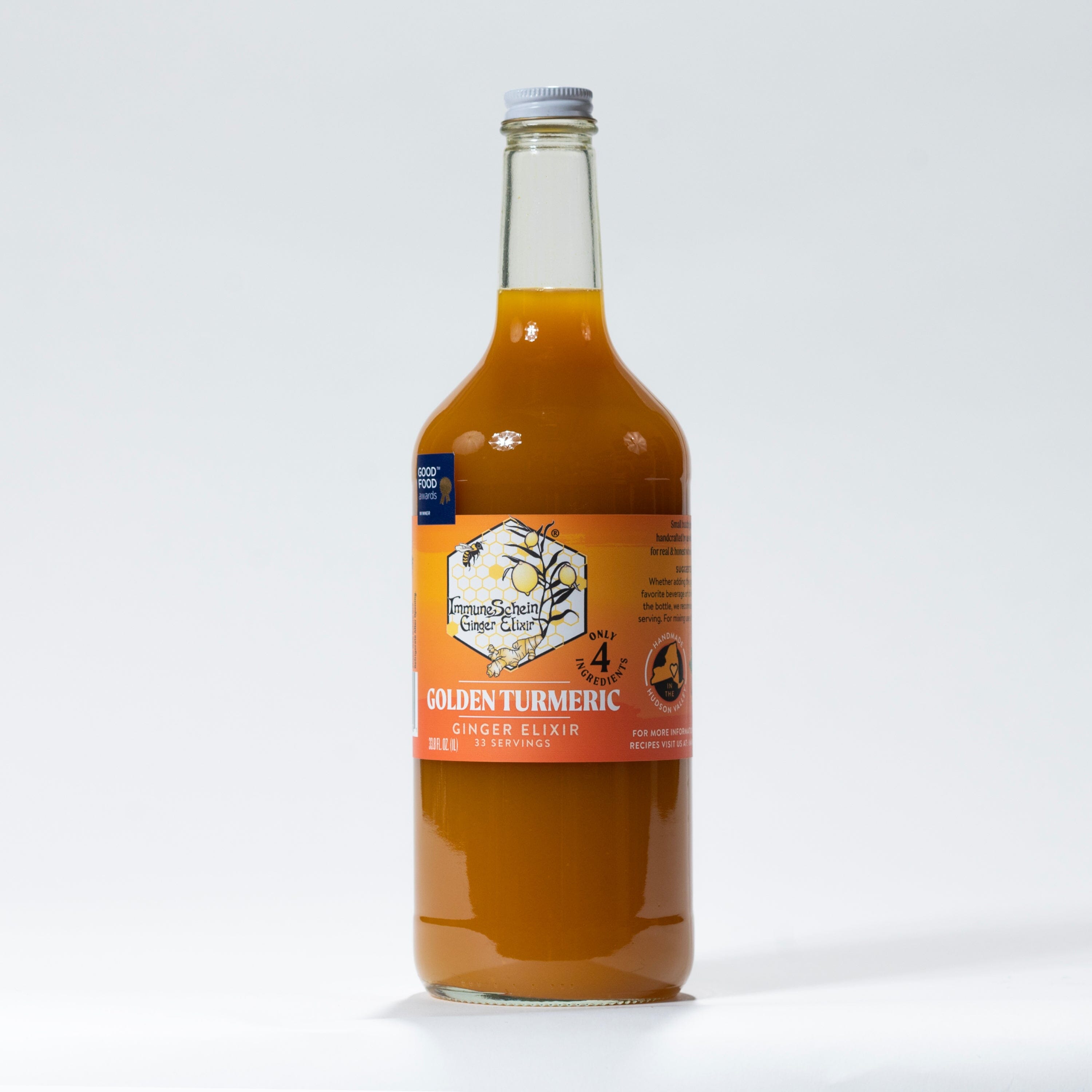 Golden Turmeric Ginger Elixir - *2019 Good Food Awards Winner* Ginger Elixir ImmuneSchein Ginger Elixirs 33.8 oz. 