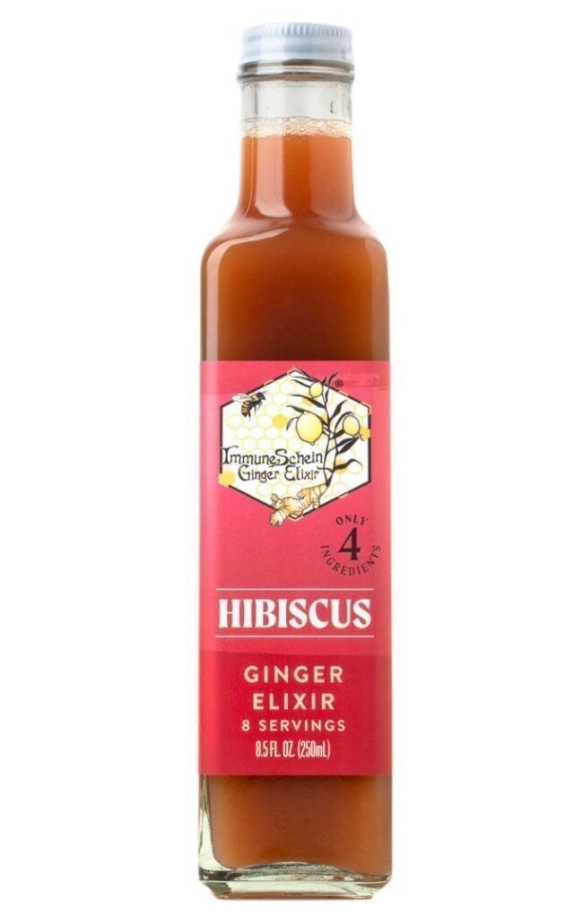 Hibiscus Flower Ginger Elixir Ginger Elixir ImmuneSchein Ginger Elixirs 8.5 oz. 