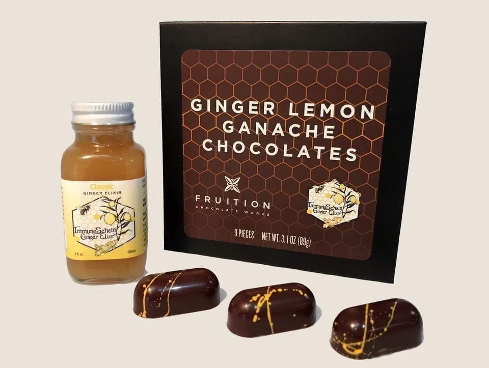 
                  
                    Lemon Ginger Chocolate Ganaches - ImmuneSchein & Fruition Chocolate Works Chocolates ImmuneSchein Ginger Elixirs 
                  
                