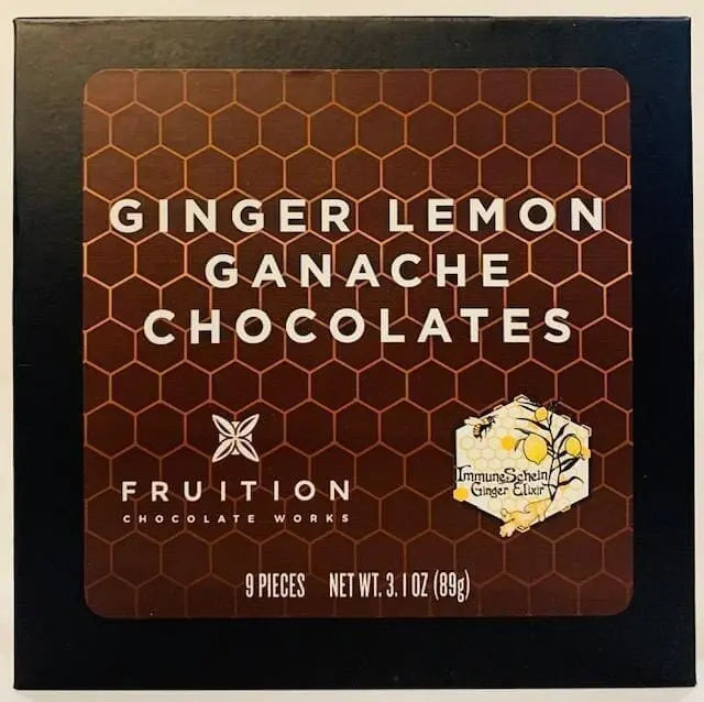 Lemon Ginger Chocolate Ganaches - ImmuneSchein & Fruition Chocolate Works - ImmuneSchein Chocolates  