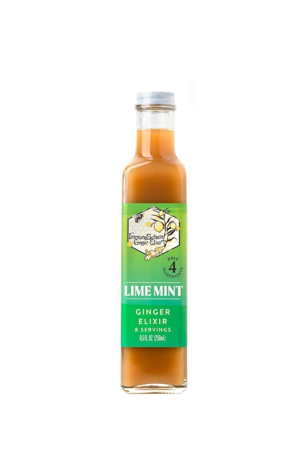Lime Mint Ginger Elixir Ginger Elixir ImmuneSchein Ginger Elixirs 8.5 oz. 
